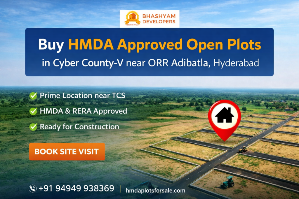 HMDA Approved Plots in Adibatla Cyber County-V near ORR Hyderabad