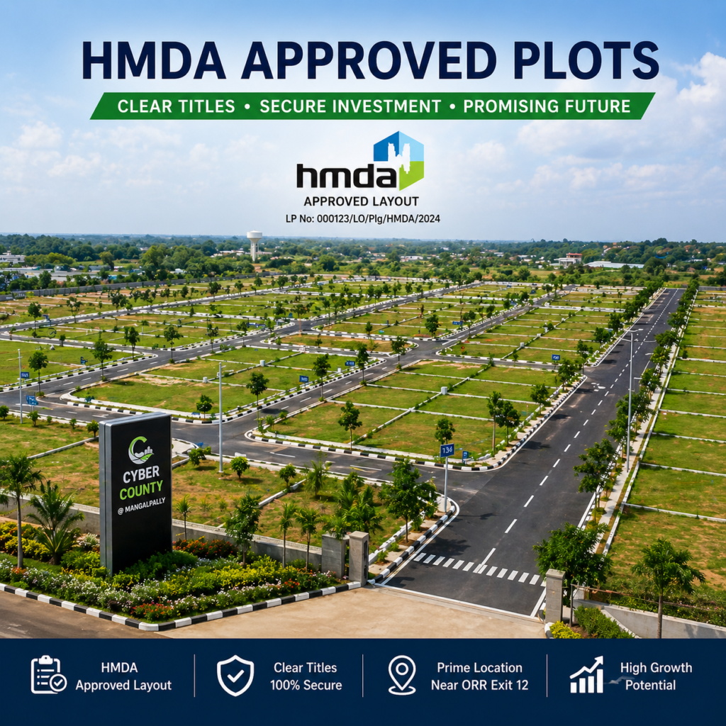 HMDA Plots in Adibatla near ORR - Cyber County Roads