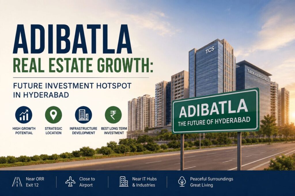 Adibatla Real Estate Growth – Future Investment Hotspot in Hyderabad with modern infrastructure, IT hubs, ORR connectivity, and premium real estate development.