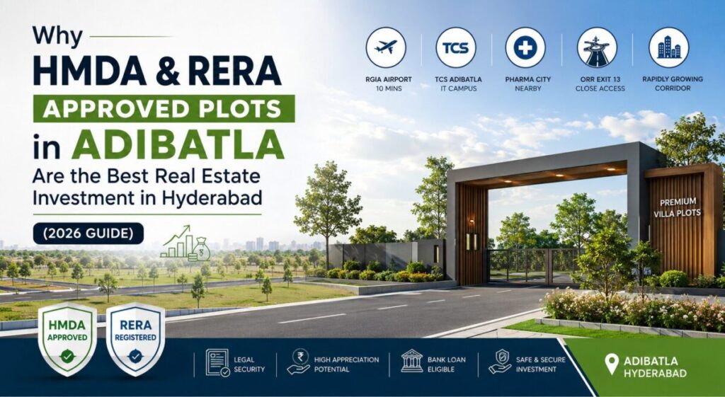 HMDA & RERA Approved Plots in Adibatla | Best Real Estate Investment in Hyderabad 2026 HMDA & RERA Approved Plots in Adibatla – Best Real Estate Investment in Hyderabad 2026