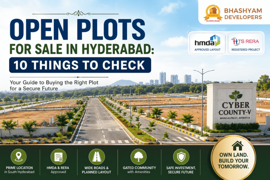 Open plots for sale in Hyderabad - Cyber County-V Adibatla
